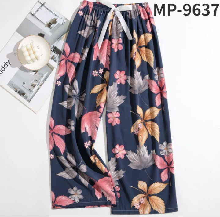 New%20Korean%20Pants%20Women%20Summer%20Ankle-Length%20Pants%20Trousers%20Home%20Clothes%20Loose%20Wide%20Leg%20Pants%20Girls%20Casual%20Flower%20Print%20Sweatpants%20-%20Image%207