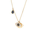 Best Selling Fashion Jewelry Non Tarnish Zirconia Devil Eyes Pendant Necklace Stainless Steel Rose Gold Plated Blue Eye Necklace. 