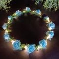 Glow Headband LED Light Hairband LED Headpiece Light Up Flowers Wreath Headdress Luminous Headbands Glow Party Hair Accessories.