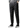 Men's Padded Trousers Cotton Trousers Casual Warm Solid Full Length Leggings Pants Thickened Pocket Drawstring Pants Trousers. 