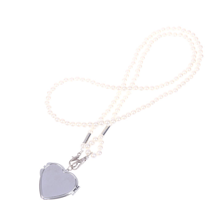 Fashion Long Necklace With Big Mirror Heart Pendant Women 2024 New Statement Pearl Shoulder Chain Personality Jewelry Wholesale
