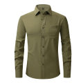 New US size elastic shirt men's business and leisure long sleeved shirt slim fit professional dress best-selling seasonal style. 