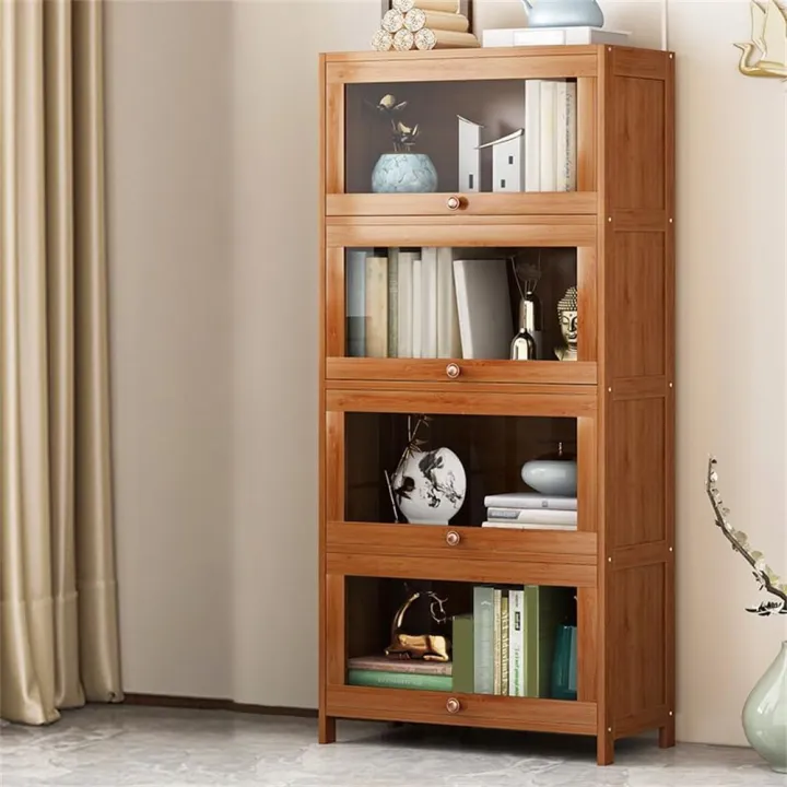 KWOKING%20Closed%20Back%20Bookcase%20Standard%20Modern%20Bookshelf%20with%20Cabinets%20Bookshelf%20Rack%20Floor-to-Ceiling%20Office%20Bedroom%20Living%20Room%20Multi-Layer%20Storage%20Bookcase%20Natural%20Mpale%20-%20Image%203