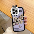 Jizetin for OPPO A31 2020 Back Cover Black Purple Butterfly Square Camera Hole Shockproof Protection Soft Silicone Phone Case.