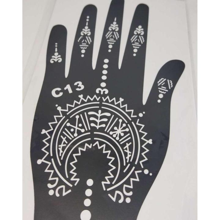 Mehedi sticker 2Pcs Henna Stencil Temporary Hand Tattoo Body Art