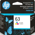 HP 63 Tri-color Ink Cartridge.