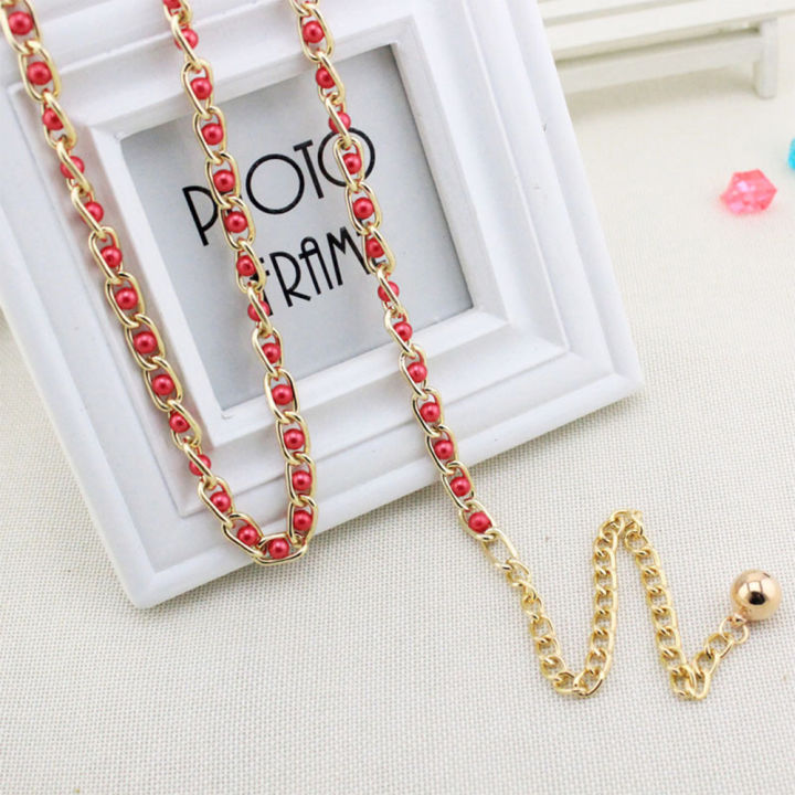 Metal%20Waist%20Belt%20Pearl%20Body%20Belt%20Dress%20Chain%20Thin%20Belt%20Waistband%20Imitation%20Pearl%20Beads%20-%20Image%202