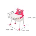 Children's High Chair Baby 4-in-1 Dining Chair Seat Foldable with Tray Height Adjustable. 