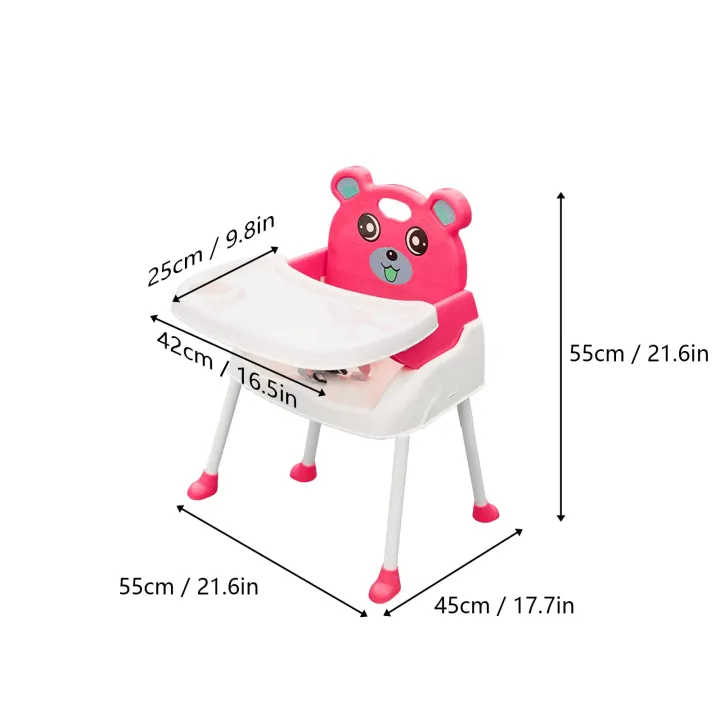 Children's%20High%20Chair%20Baby%204-in-1%20Dining%20Chair%20Seat%20Foldable%20with%20Tray%20Height%20Adjustable%20-%20Image%206