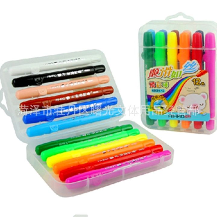 Student stationery wholesale hobby 68081 water soluble glow stick spin oil pastel kids paintbrush