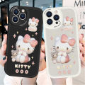 Hontinga for Samsung Galaxy A33 5G Back Cover PU Leather Cute Kitty Phone Case Soft Silicone Edge Mobile Cover. 