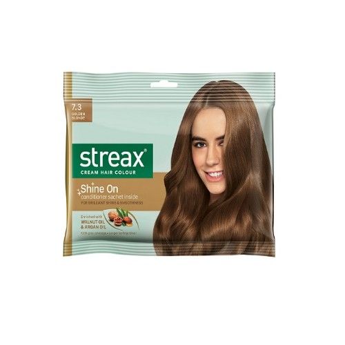 Streax Hair Colour Shine On 7.3 Golden Blonde 2packets INDIAN