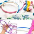 KRABALL 35pcs Cross Stitch Round Hoop Set Embroidery Frame Hoop Ring Sewing Tools With Needles Needlework Tools Accessories. 