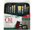 Mont Marte Oil Colour Hog Bristle Brush Set in Wallet 11pcs.