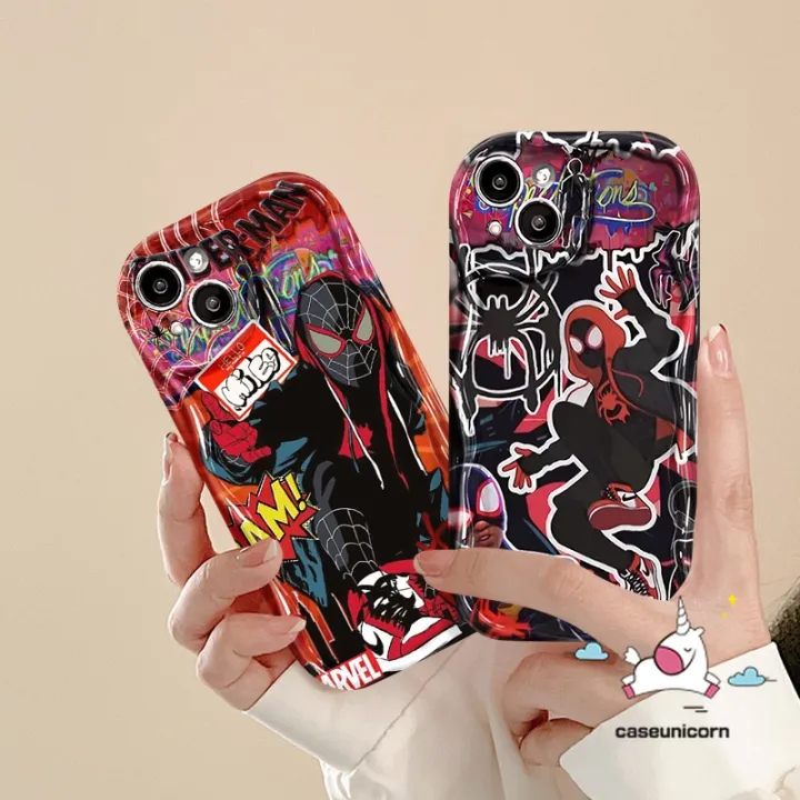 Cartoon%20Marvel%20Doodle%20Wavy%20Curved%20Edge%20Case%20For%20Redmi%2010C%209T%2012%2010%2012C%209%20A1%209C%209A%2010A%20A2%20Note%2012%2010%209%208%2011s%2010s%2011%20Pro%20Max%20Poco%20M3%20X5%20Mi%2011%2012%20Lite%20Trend%20Brand%20Cool%20Spider-Man%20Cover%20-%20Image%206