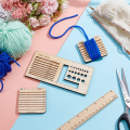 3 Style Wood Knitting Needle Gauge and Ruler, Control Card Knitting Tool Parts for Spinners Yarn Measuring Tools.