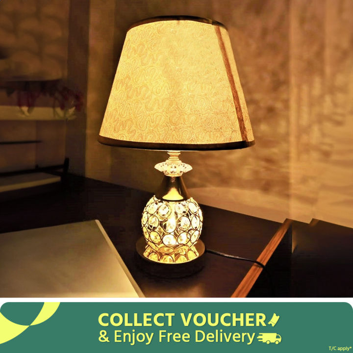 Modern Transparent Bedroom K9 Crystal Table Lamp Lights Desk