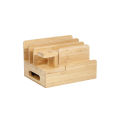 Multifunctional Bamboo Wood Storage Bracket Mobile Phone Tablet Storage Base Desktop Organizer for Phone Smart Watch Tablet. 