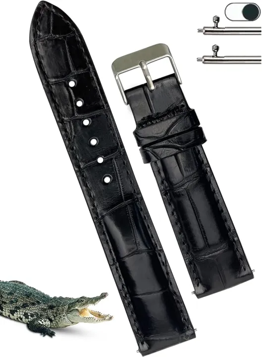 Leather%20Watchband%20Crocodile%20Leather%20Material%20Watch%20Band%20Wrist%20Strap%2020mm%2021mm%2022mm%20With%20Silver%20Stainless%20Steel%20Buckle%20-%20-%20Image%204