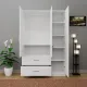 VIKI 3 Door Wardrobe | 3 Part Almirah for Clothes, Door for Bedroom, 3 Door Wardrobe with Drawer & Hanging Space Multipurpose Use your Home & Office Design by Nahid Furniture(Frosty White - 40D x 120W x 180Hcm) |. 
