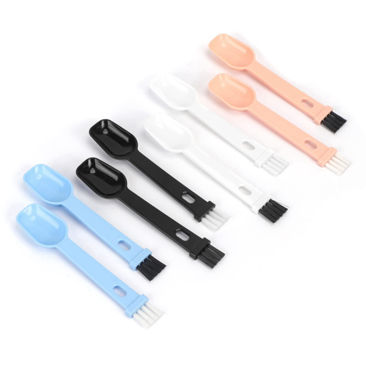 8Pcs 2-In-1 Coffee Grinder Brush with Spoon Portable Coffee Bean Grinder Cleaner Brush