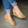 Foreign trade plus-size sandals 2020 spring new European and American Amazon premium breathable fish mouth wedge heel high heel women's shoes.