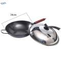 Kitchen Frying Pan Long Handle Cookware with Lids for Food Beef Vegetable.
