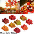 Artificial Maple Leaf Autumn Leaves Crafts Wedding Party Home Decoration 100/200Pcs. 