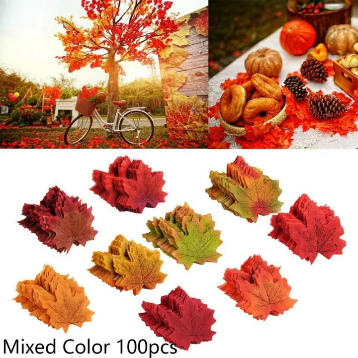 Artificial%20Maple%20Leaf%20Autumn%20Leaves%20Crafts%20Wedding%20Party%20Home%20Decoration%20100/200Pcs%20-%20Image%204
