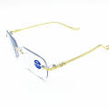 The Elderly High-grade Presbyopes Anti-blue Light HD Presbyopia Glasses Frameless Ultra-light Magnifying Reading Glasses for Women and Men. 