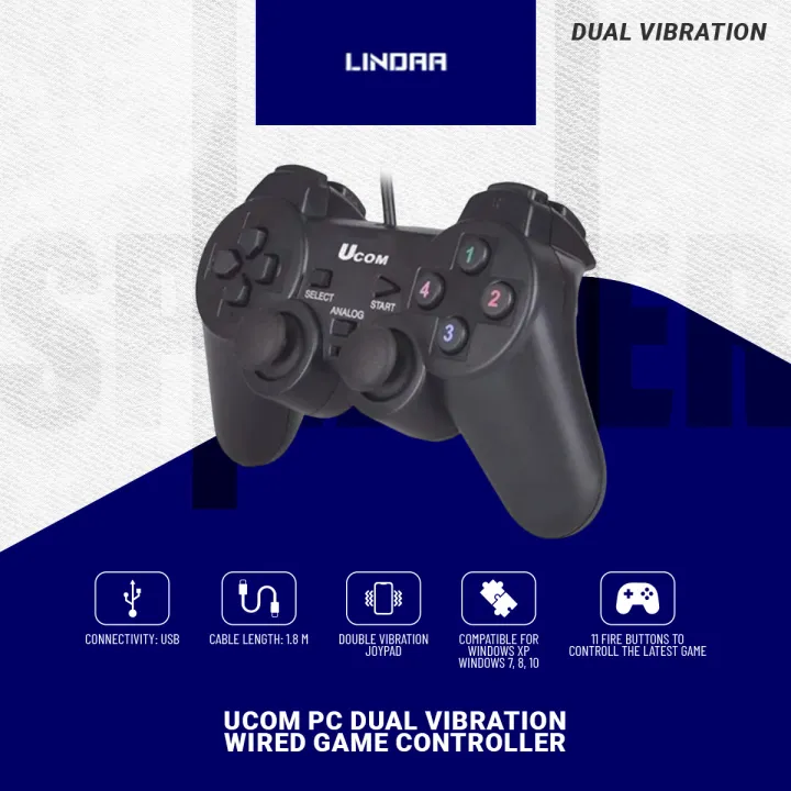 UCOM%20PC%20Dual%20Vibration%20Wired%20Game%20Controller%20Gaming%20Joypad%20Joystick%20USB%20Gamepad%20Joystick%20Gamepad%20Joypad%20For%20Win7/%20XP%20For%20PC%20Laptop%20Vibration%20Gamepads%20-%20Image%202