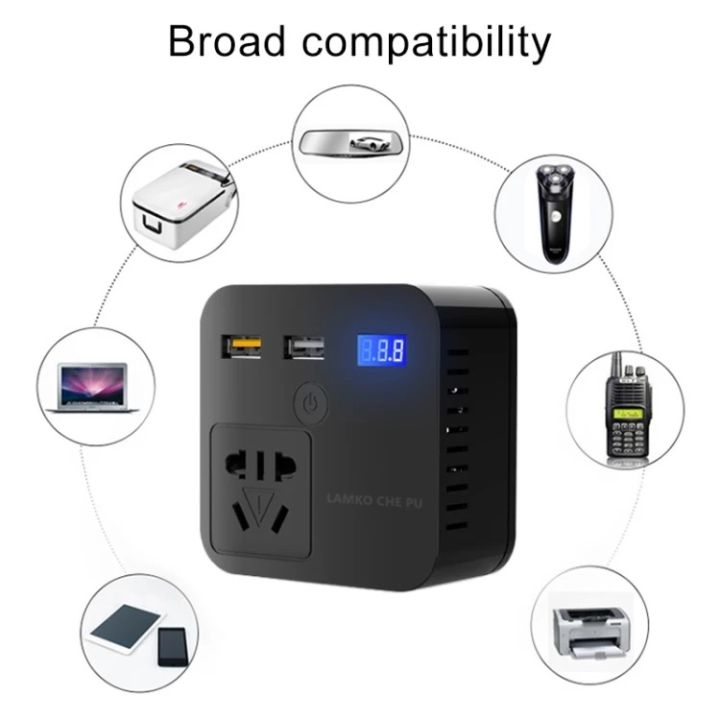 Car%20Inverter%20A/C%2012V/24V%20to%20D/C%20110V/220V%20Digital%20Display%20Car%20Power%20Adapter%20Auto%20Converter%20QC3.0%20Fast%20Charging%20Inverter%20Multi-Protection%20Car%20Charger%20Adapter%20Car%20D/C%20Power%20Home%20A/C%20Power%20Converter%20-%20Image%208