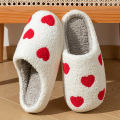 Cute House Slippers Women Winter Home Exquisite Little Heart Love Fuzzy Warm Comfy Non Slip Flat Plush Shoes Girls Gift Lover.