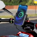 Waterproof Motorcycle Phone Holder QC3.0 USB-C Qi Wireless Charger Mount Phone Stand Mirror USB Charger 360 Support for Moto. 