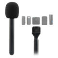 Microphone Handle Mount Black Perfect Fit Handheld Wireless Mic Stand Lightweight ABS Structure 2Pcs with Windshields Foams for Hosting Events. 