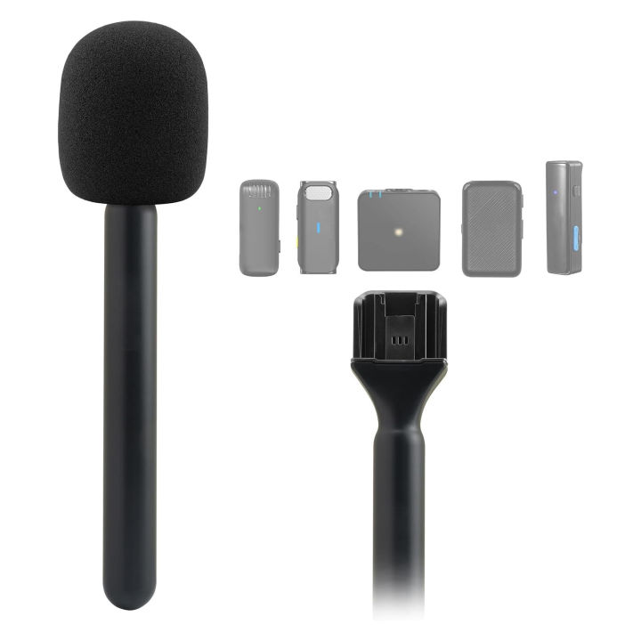 Microphone%20Handle%20Mount%20Black%20Perfect%20Fit%20Handheld%20Wireless%20Mic%20Stand%20Lightweight%20ABS%20Structure%202Pcs%20with%20Windshields%20Foams%20for%20Hosting%20Events%20-%20Image%208