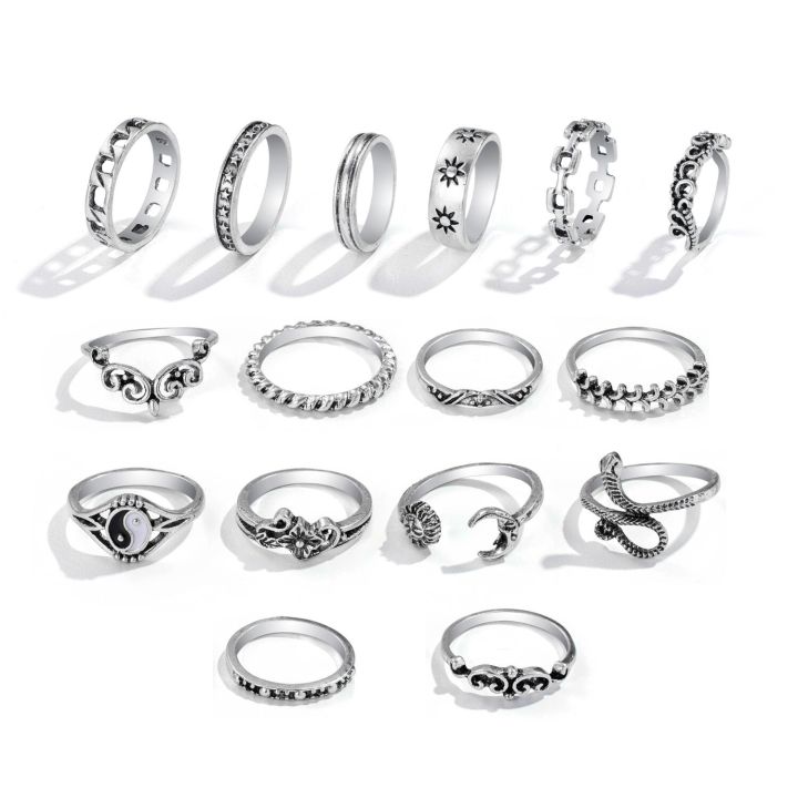 New%20Style%20Gossip%20Snake%20Leaf%20Flower%20Heart%20Butterfly%20Pearl%20Chain%20Oil%20Dripping%20Joint%20Ring%20Set%20Personality%20Retro%20Trend%20Ring%20-%20Image%208