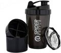 Spider Protein Shaker Bottle 500ml with 2 Storage Extra Compartment Perfect for Gym. 