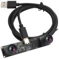 OV9281 120fps Global Shutter 3D Stereo Camera Module 2MP Monochrome Webcam 2560x800 Synchronous USB Dual Lens Camera.