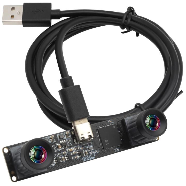 OV9281 120fps Global Shutter 3D Stereo Camera Module 2MP Monochrome Webcam 2560x800 Synchronous USB Dual Lens Camera