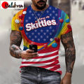 2022 New Snack Food Series 3D T-shirt Rainbow Candy Design Printed T Shirt Men Women Fashion Casual Streetwear Oversized Tops. 