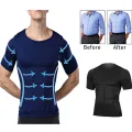 Men Lose weight slimming vest tops waist belt reduce belly stomach shapewear sture corrector t shirt  chest shaper. 