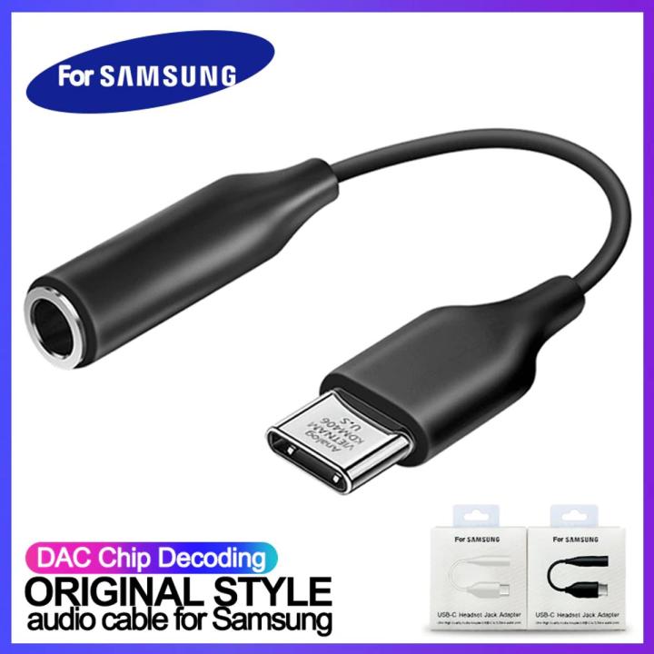 SAMSUNG Type C Jack Earphone Cable USB C to AUX Headhones Adapter  For SAMSUNG Galaxy Note 10 Plus 10+ A90 A80 A6/Samsung Type C to