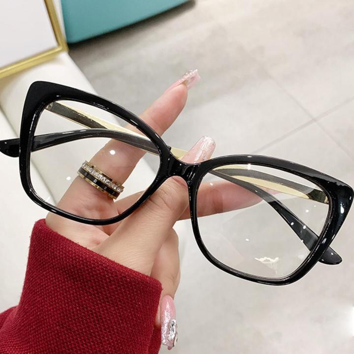 Fashion Women Decoration Glasses Cat Eye Big Frame Non Prescription Glasses  Normal Model Lens Replaceable Multicolor Choice