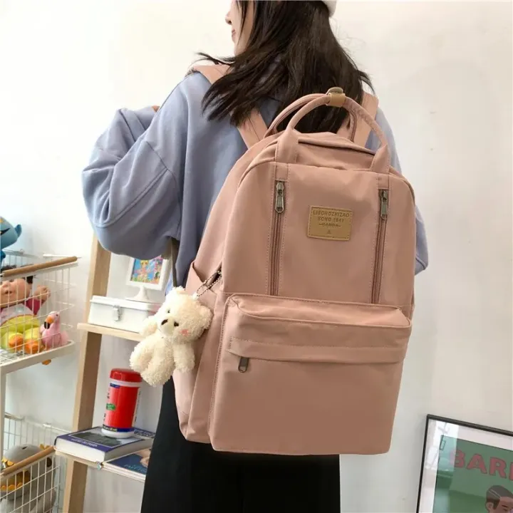 JULYCCINO%20Multifunction%20Double%20Zipper%20Women%20Backpack%20Teenager%20Girls%20Laptop%20Backpack%20Student%20Shoulder%20Bag%20Korean%20Style%20Schoolbag%20-%20Image%202