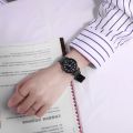 YIKAZE Women's Wristwatch Simple Black White Women Quartz Watch Silicone Strap Wristwatch Big Dial Woman Minimalist Design Watch.