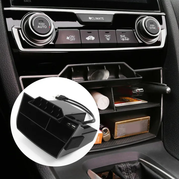 for%202016%202017%202018%202019%20Interior%20Accessories%20Car%20Black%20ABS%20Inner%20Console%20Central%20Storage%20Box%20with%20USB%20Port%20-%20Image%203