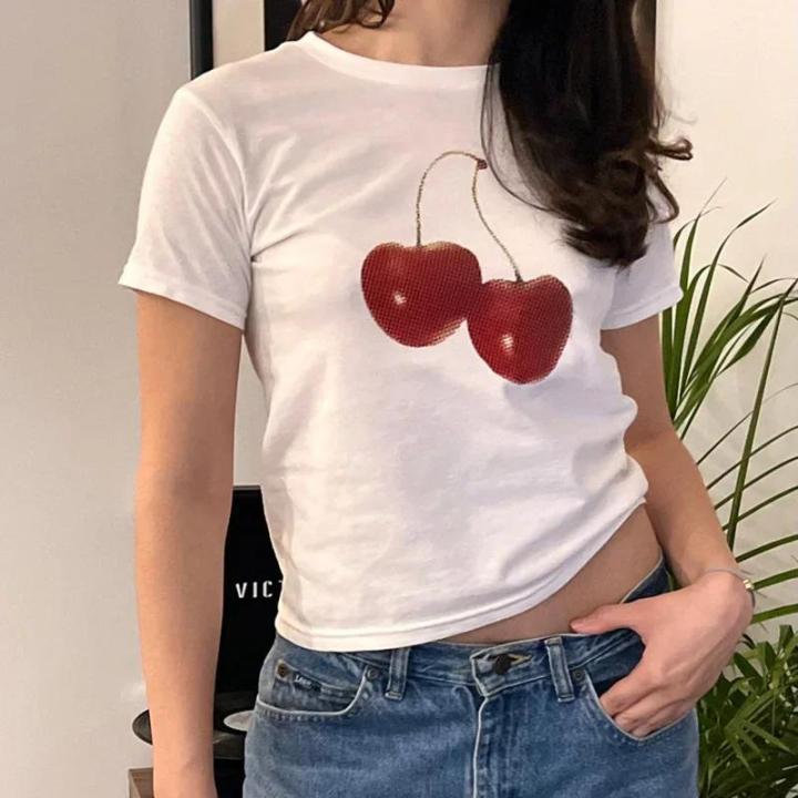 Aesthetic%20Summer%20Baby%20Tee%20Streetwear%20Goth%20Harajuku%20Letter%20Graphic%20Cherry%20Print%20T-shirt%20Vintage%20Crop%20Tops%20Women%202000s%20Y2K%20Clothes%20-%20Image%203
