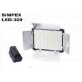 Simpex 320 LED Video Light with Battery and Charger - Black. 