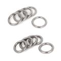 10 Pcs Stainless Steel Webbing Strapping Welded O Rings, 5 Pcs 40Mm X 5Mm & 5 Pcs 20Mm X 3Mm - Silver. 